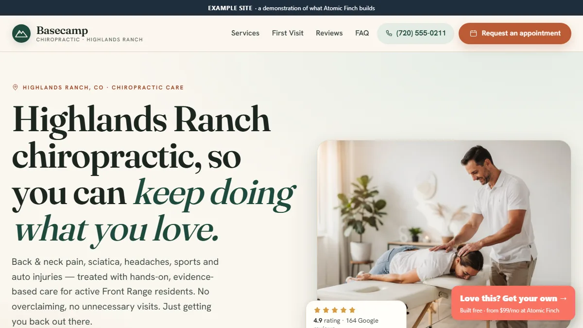Basecamp Chiropractic website
